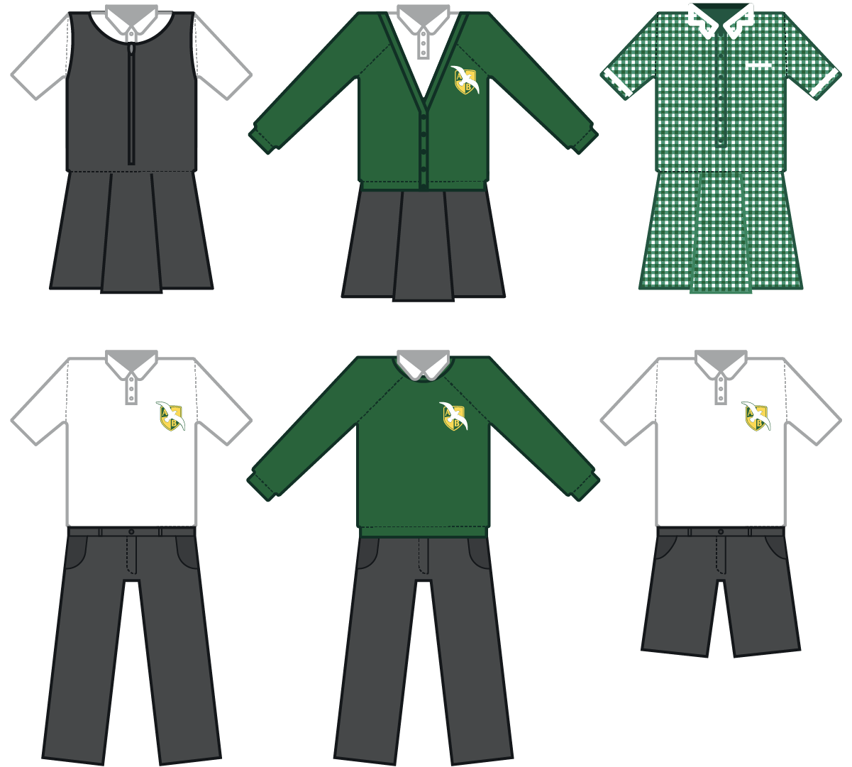 Reception to Year 5 Uniform Illustration